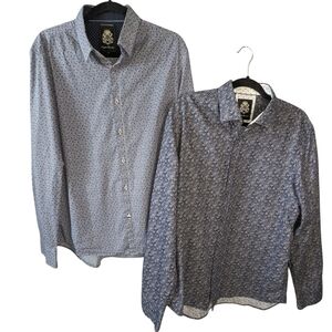 2 English Laundry Blue and White Casual Button Down Shirts Size L